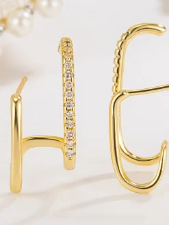 Geometric Zircon Ear Cuff