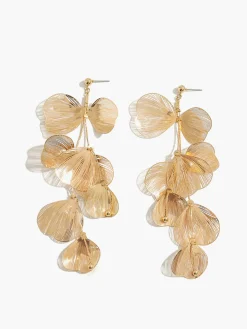 Ginkgo Leaves Long Dangle Earrings