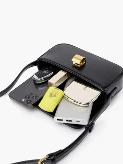 Glossy Buckle Clutch & Shoulder Bag