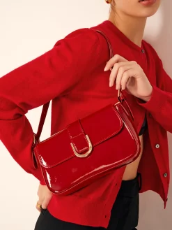 Glossy Buckle Flap Should Bag