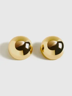 Glossy Half-Ball Stud Earrings