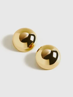Glossy Half-Ball Stud Earrings