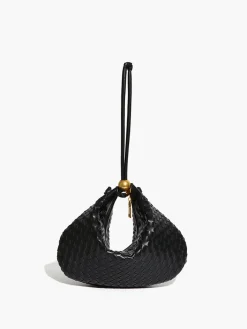 Golden Ball Woven Zipper Dumpling Bag