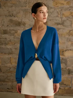 Golden Button Plain Cardigan