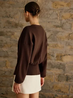 Golden Button Plain Cardigan
