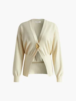 Golden Button Plain Cardigan