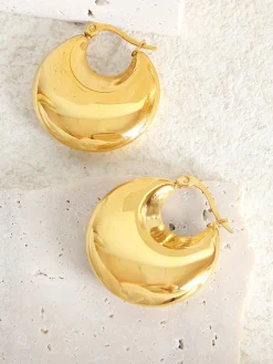 Golden Crescent Earrings
