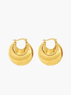 Golden Crescent Earrings