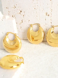 Golden Crescent Earrings