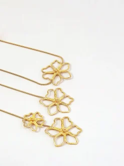 Golden Floral Drop Necklace