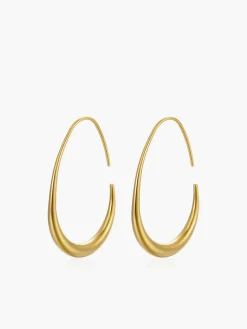 Golden Fluid Hoop Earrings