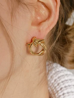 Golden Knotted Earrings