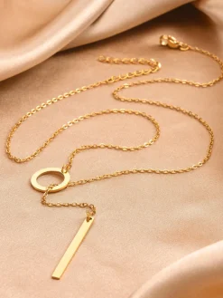 Golden Lariat Bar Y Necklace