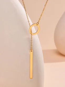 Golden Lariat Bar Y Necklace