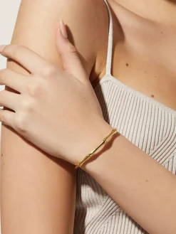 Golden Open Bamboo Bracelet