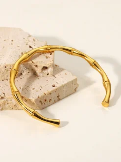 Golden Open Bamboo Bracelet