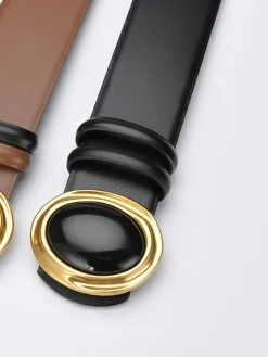 Golden Oval Buckle Belt