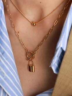 Golden Padlock Necklace