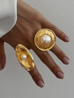 Golden Pearl Ring