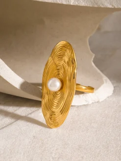 Golden Pearl Ring