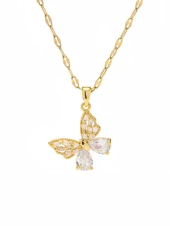Golden Radiance Butterfly Necklace