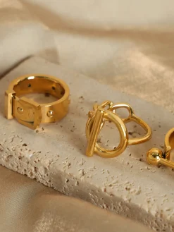 Golden Ring With Buckle