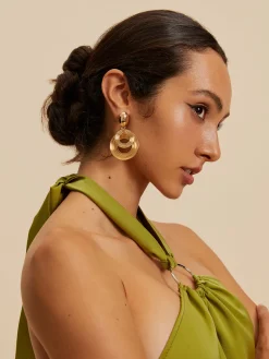 Golden Round Earrings