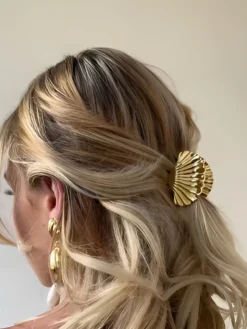 Golden Shell Hair Claw