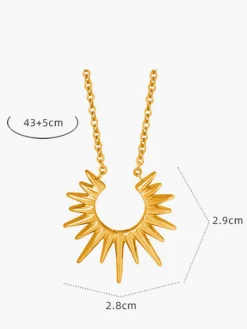 Golden Sunburst Pendant Necklace