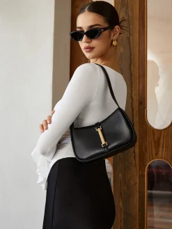 Golden Wist Lock Shoulder Bag