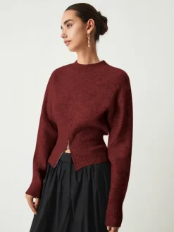 Half Zip Fuzzy Sweater