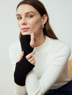 Half-Finger Knit Gloves