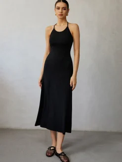 Halter Backless Midi Dress