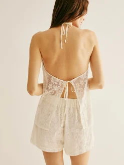 Halter Floral Sheer Pants Set