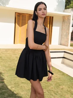 Halter Panel Corset Short Dress