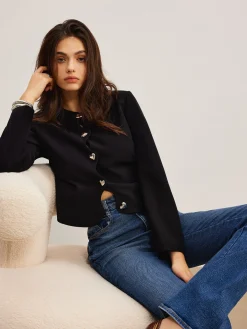 Heart-Button Regular Fit Blazer