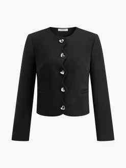 Heart-Button Regular Fit Blazer