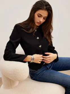 Heart-Button Regular Fit Blazer
