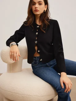 Heart-Button Regular Fit Blazer