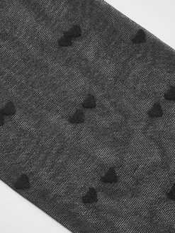 Heart-Pattern Sheer Tights