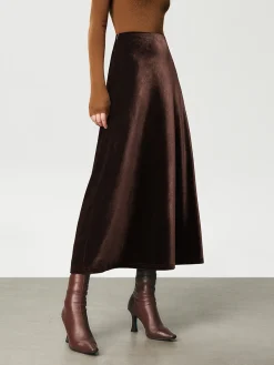 High Waist Velvet Maxi Skirt
