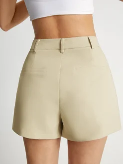 High Waisted Mini Trouser Shorts