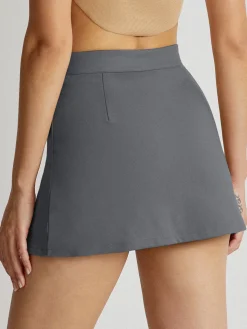 High Waisted V-Line Mini Skirt With Shorts Lining