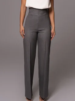 High Waistline Straight Leg Pants