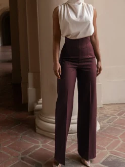 High Waistline Straight Leg Pants