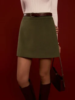 High-Waist A-Line Skirt Without Belt