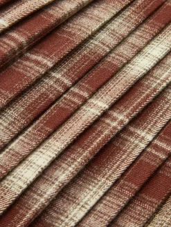 High-Waist Checked Pleated Skirt