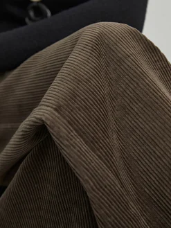 High-Waist Corduroy Draped Pants