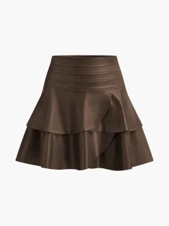 High-Waist Corset Ruffle Skirt