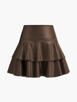 High-Waist Corset Ruffle Skirt